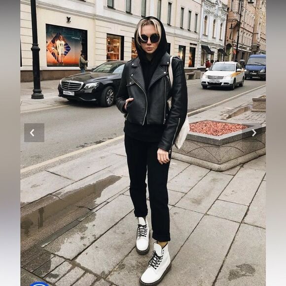 Dr. Martens Shoes - Dr. Martens White 1460 W Smooth Leather Lace Up Boots